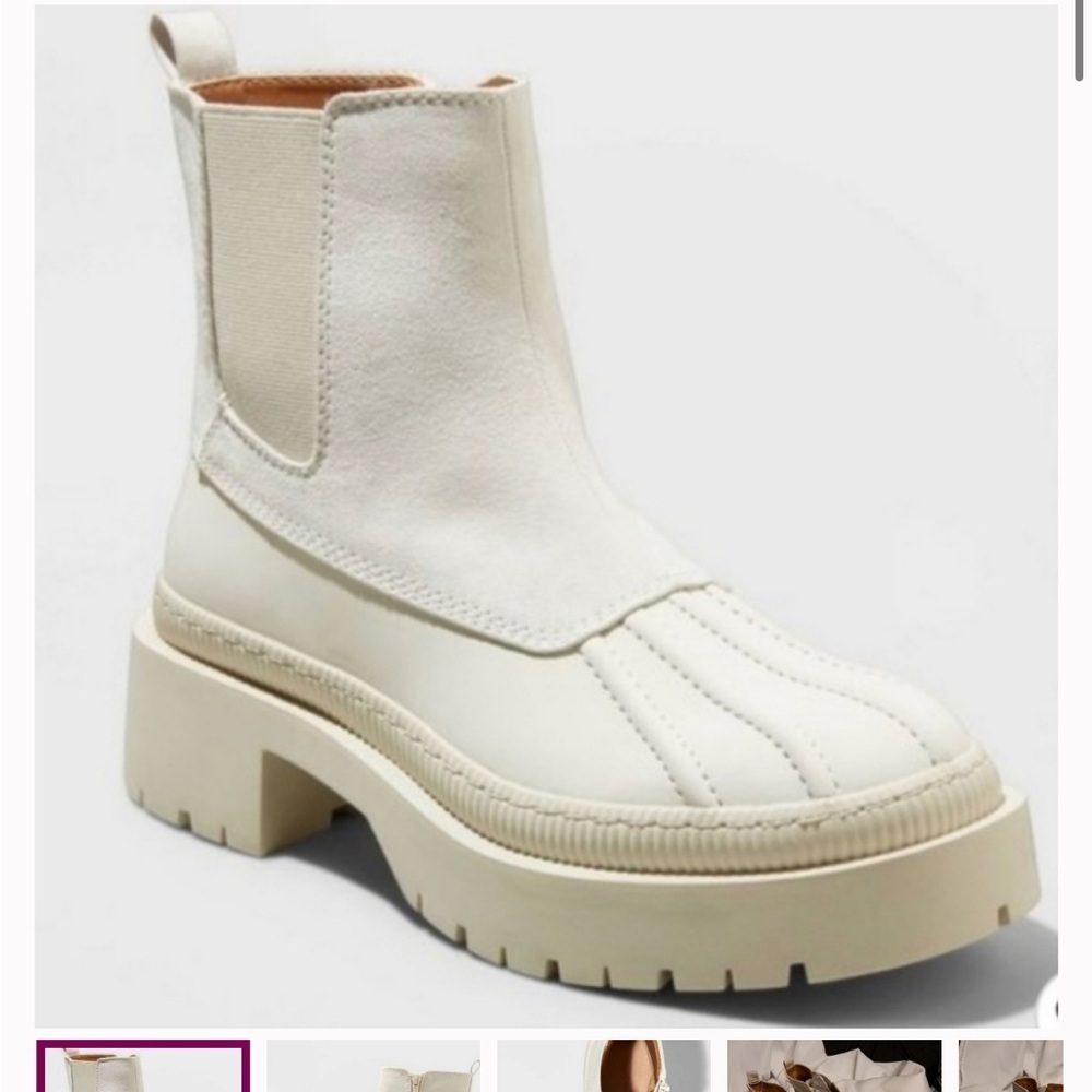 Universal Thread by Target Ella Chelsea Duck Boot Cream Color Women's Size 8.5